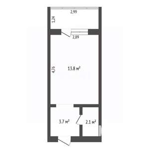 Студия квартира, вторичка, 21м2, 3/4 этаж