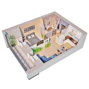 2-к квартира, строящийся дом, 49м2, 10/12 этаж