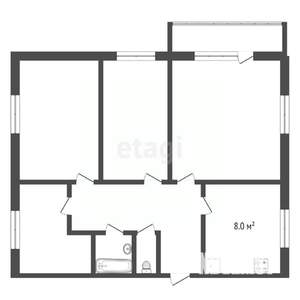 4-к квартира, вторичка, 61м2, 4/5 этаж