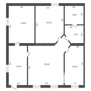 3-к квартира, вторичка, 129м2, 2/2 этаж
