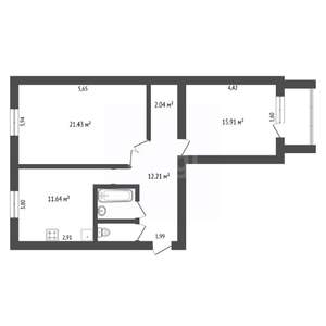 2-к квартира, вторичка, 68м2, 6/10 этаж
