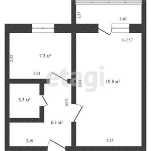 1-к квартира, вторичка, 42м2, 6/10 этаж