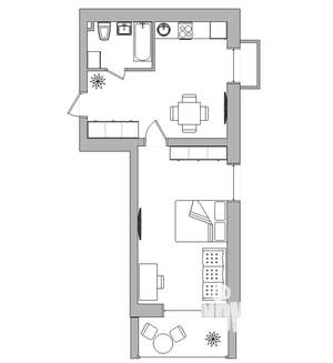 1-к квартира, вторичка, 49м2, 2/16 этаж