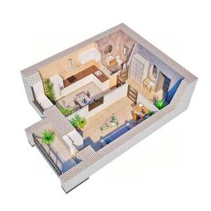 1-к квартира, строящийся дом, 42м2, 12/12 этаж