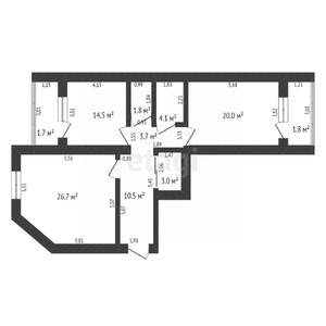 2-к квартира, вторичка, 88м2, 5/9 этаж