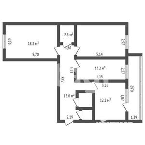 3-к квартира, вторичка, 81м2, 10/10 этаж