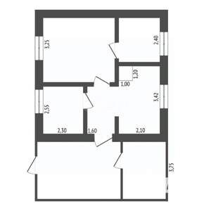 2-к квартира, вторичка, 33м2, 1/1 этаж