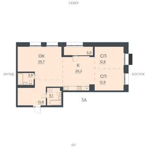 3-к квартира, строящийся дом, 99м2, 10/12 этаж