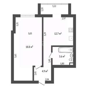 1-к квартира, вторичка, 40м2, 10/10 этаж