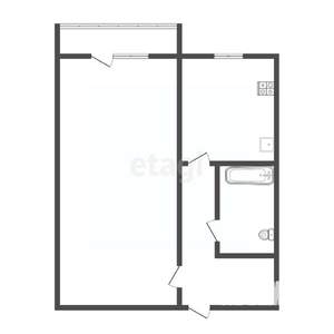 1-к квартира, вторичка, 30м2, 4/5 этаж
