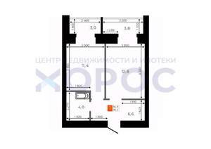 1-к квартира, сданный дом, 38м2, 7/9 этаж