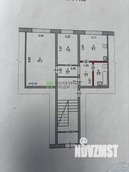 2-к квартира, вторичка, 44м2, 1/5 этаж