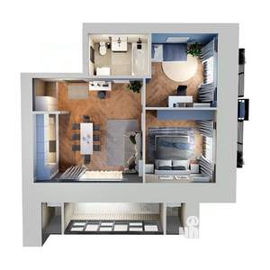 2-к квартира, строящийся дом, 54м2, 7/14 этаж