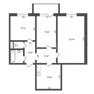 3-к квартира, вторичка, 60м2, 1/5 этаж