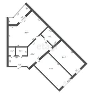 2-к квартира, вторичка, 92м2, 12/14 этаж