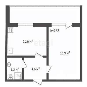 1-к квартира, вторичка, 40м2, 6/12 этаж