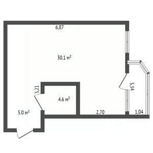 1-к квартира, вторичка, 43м2, 9/10 этаж
