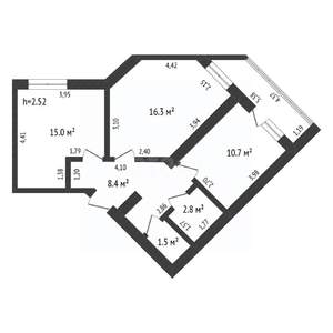 2-к квартира, вторичка, 56м2, 13/14 этаж