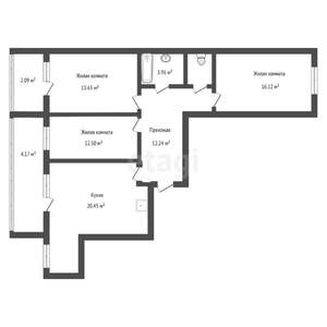 3-к квартира, вторичка, 88м2, 2/10 этаж