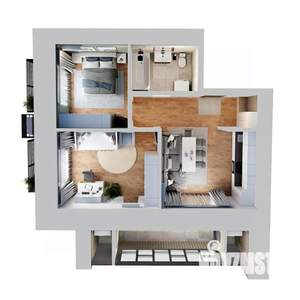 2-к квартира, строящийся дом, 55м2, 11/14 этаж
