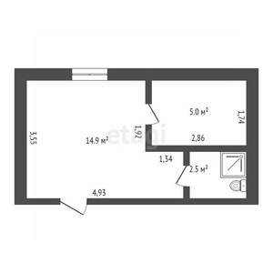 Студия квартира, вторичка, 22м2, 1/2 этаж