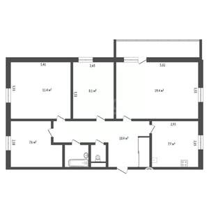 4-к квартира, вторичка, 70м2, 3/9 этаж