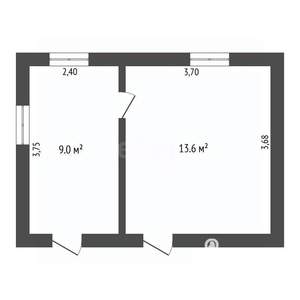 2-к квартира, вторичка, 23м2, 1/1 этаж