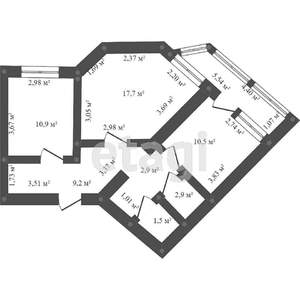 2-к квартира, вторичка, 58м2, 12/14 этаж