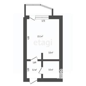 Студия квартира, вторичка, 25м2, 3/4 этаж