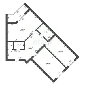 3-к квартира, вторичка, 96м2, 6/14 этаж