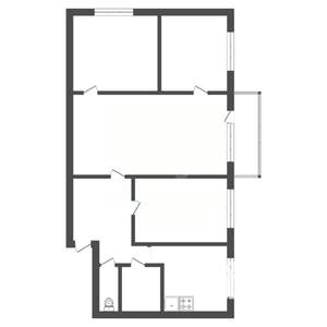 4-к квартира, вторичка, 58м2, 5/5 этаж