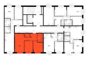 2-к квартира, вторичка, 53м2, 9/9 этаж