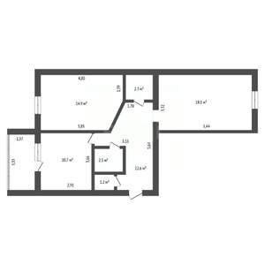 2-к квартира, вторичка, 62м2, 3/14 этаж