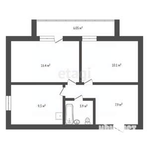 2-к квартира, вторичка, 58м2, 9/10 этаж