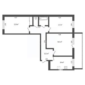 3-к квартира, вторичка, 67м2, 8/10 этаж