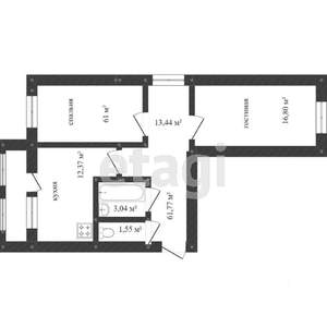 2-к квартира, вторичка, 64м2, 3/16 этаж