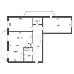 2-к квартира, вторичка, 81м2, 5/10 этаж