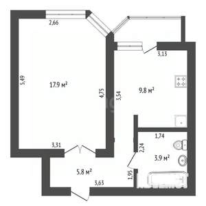 1-к квартира, вторичка, 37м2, 3/14 этаж