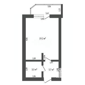 Студия квартира, вторичка, 28м2, 1/9 этаж