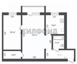 2-к квартира, вторичка, 45м2, 4/4 этаж