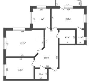 3-к квартира, вторичка, 98м2, 4/18 этаж