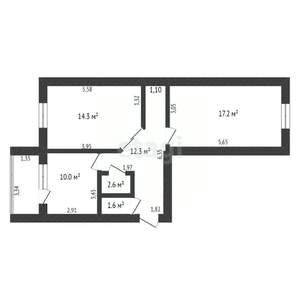 2-к квартира, вторичка, 58м2, 7/7 этаж