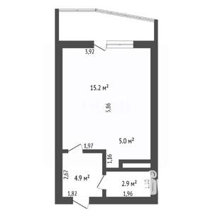 Студия квартира, вторичка, 30м2, 17/17 этаж