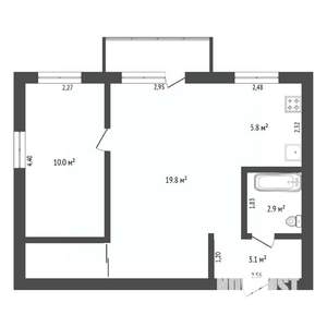2-к квартира, вторичка, 40м2, 2/4 этаж