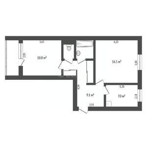 2-к квартира, вторичка, 49м2, 5/5 этаж