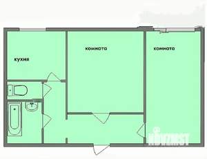 2-к квартира, вторичка, 54м2, 2/5 этаж
