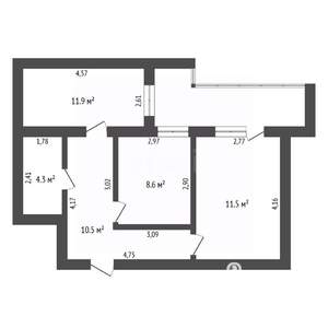 2-к квартира, вторичка, 54м2, 3/10 этаж