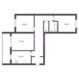 3-к квартира, вторичка, 73м2, 2/10 этаж