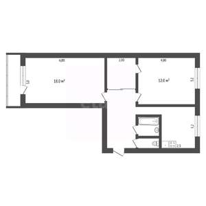 2-к квартира, вторичка, 53м2, 3/5 этаж