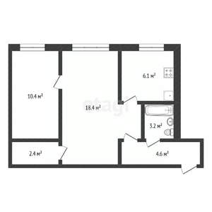 2-к квартира, вторичка, 45м2, 2/5 этаж